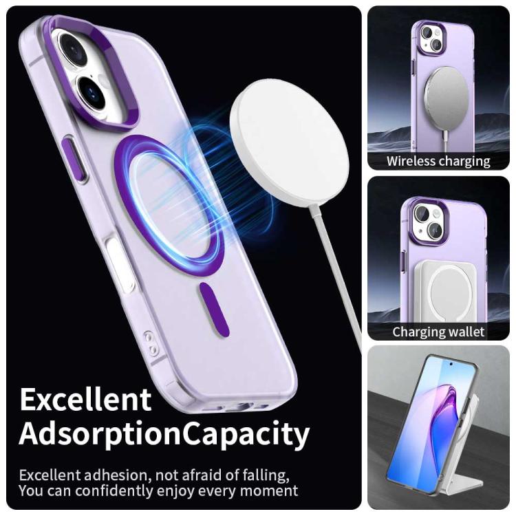 For iPhone 17 Candy Magsafe PC Hybrid TPU Phone Case(Purple) - iPhone 17 Cases by buy2fix | Online Shopping UK | buy2fix