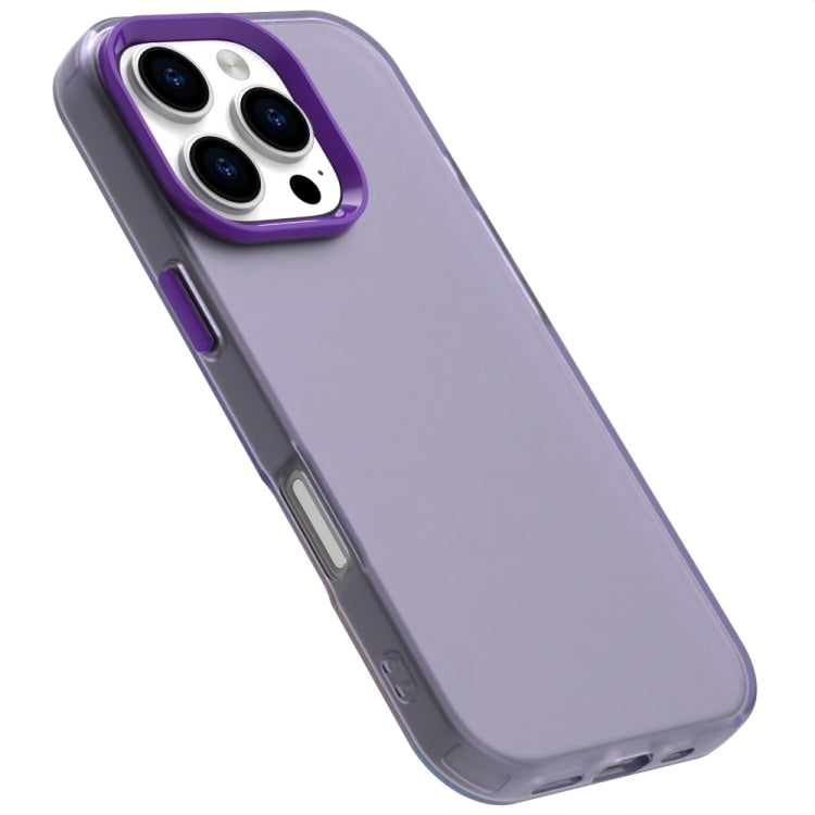 For iPhone 16 Pro Max Candy PC Hybrid TPU Shockproof Phone Case(Purple) by buy2fix