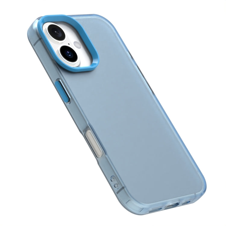 For iPhone 16 Plus Candy PC Hybrid TPU Shockproof Phone Case(Blue) by buy2fix