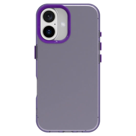 For iPhone 16 Candy PC Hybrid TPU Shockproof Phone Case(Purple) by buy2fix