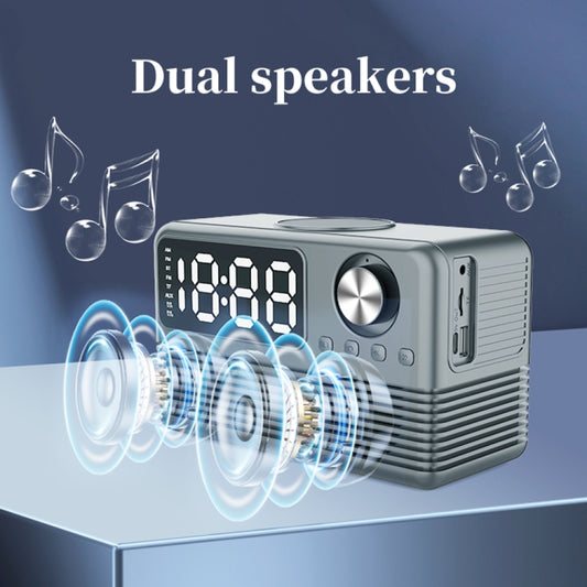 BT509 LED Bluetooth 5.3 Speaker Alarm Clock Music Display Radio(White) - Desktop Speaker by buy2fix | Online Shopping UK | buy2fix