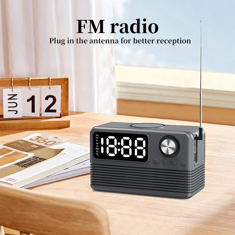 BT509 LED Bluetooth 5.3 Speaker Alarm Clock Music Display Radio(Pink) - Desktop Speaker by buy2fix | Online Shopping UK | buy2fix