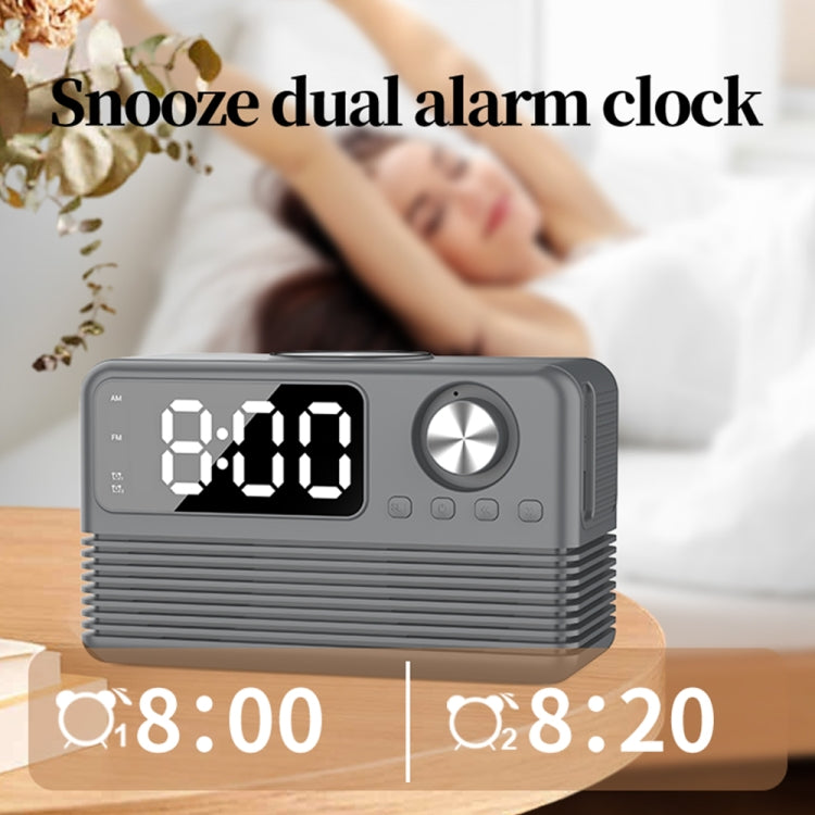 BT509 LED Bluetooth 5.3 Speaker Alarm Clock Music Display Radio(Pink) - Desktop Speaker by buy2fix | Online Shopping UK | buy2fix
