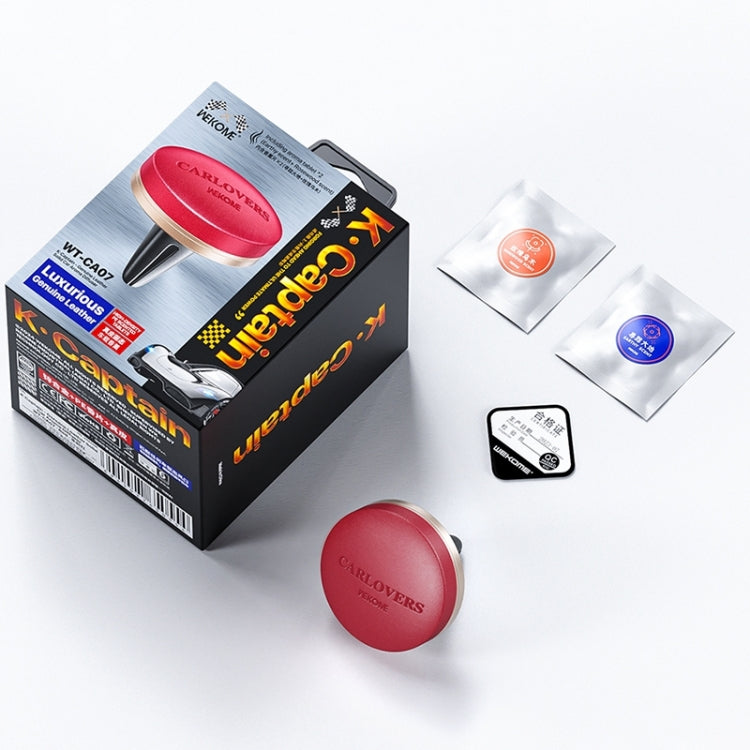 WEKOME WT-CA07 K-Captain Genuine Leather Solid Car Aroma Diffuser(Black) by WK