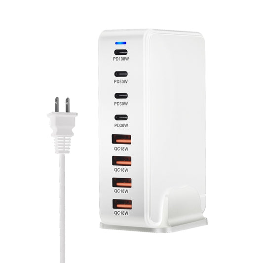YMS-858 GaN 240W USB x 4, USB-C / Type-C x 4 Fast Charger, Plug Type:US Plug(White) - Multifunction Charger by buy2fix | Online Shopping UK | buy2fix