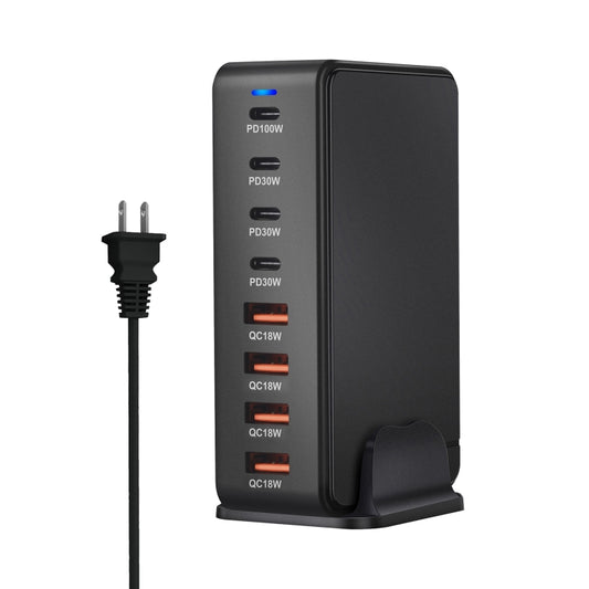 YMS-858 GaN 240W USB x 4, USB-C / Type-C x 4 Fast Charger, Plug Type:US Plug(Black) - Multifunction Charger by buy2fix | Online Shopping UK | buy2fix
