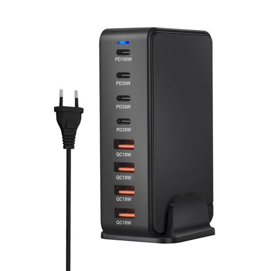 YMS-858 GaN 240W USB x 4, USB-C / Type-C x 4 Fast Charger, Plug Type:EU Plug(Black) - Multifunction Charger by buy2fix | Online Shopping UK | buy2fix