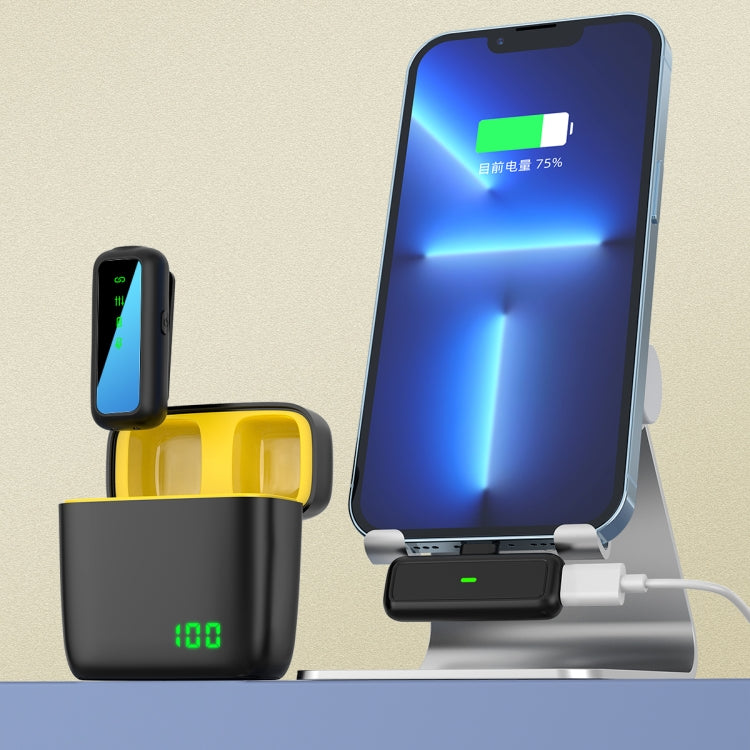 SX5 1 TX + 1 RX Lavalier Wireless Microphone with Digital Display Charging Box, Specification:8 Pin(Yellow) by buy2fix