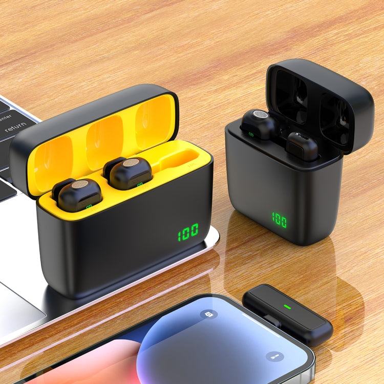 SX6 1 TX + 2 RX Lavalier Wireless Microphone with Digital Display Charging Box, Specification:8 Pin(Black) by buy2fix