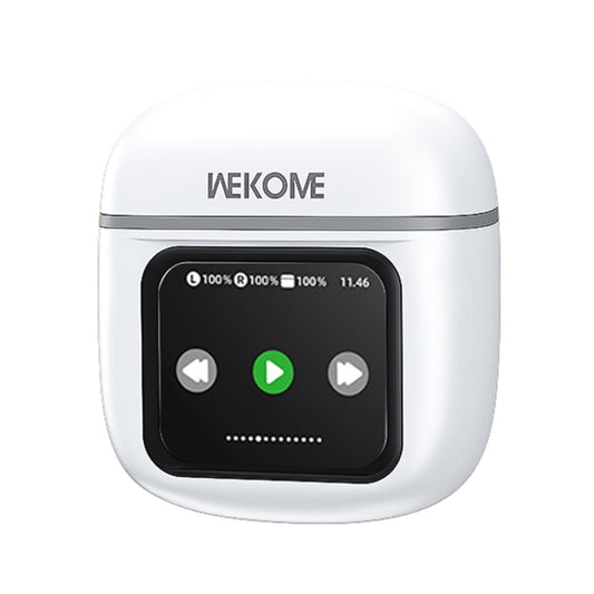 WEKOME Beluga S12 Audyhle ENC Noise Reduction Wireless Earphones with Smart Color Screen(White) - Bluetooth Earphone by WK | Online Shopping UK | buy2fix