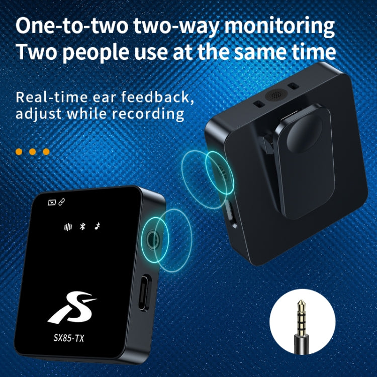 SX85 1 TX + 1 RX Square Smart Noise Reduction Lavalier Wireless Microphone(Type-C) by buy2fix