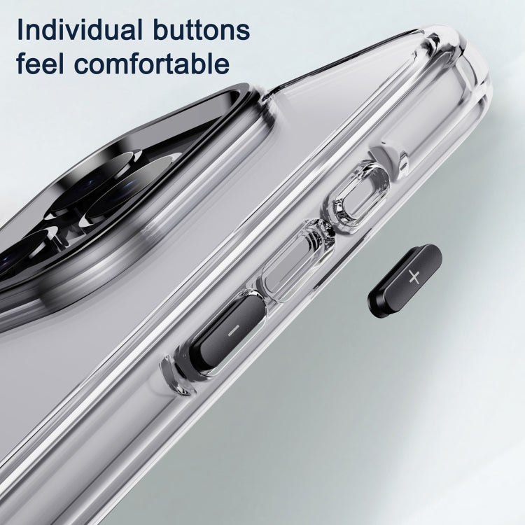 For iPhone 16 Airbag PC Hybrid TPU Magsafe Phone Case(Clear Black) by buy2fix