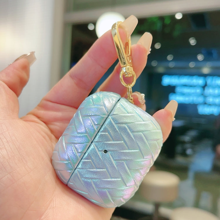 For AirPods Pro 2 Colorful Weaving Texture Earbuds Box PC Case with Hook(Purple) by buy2fix