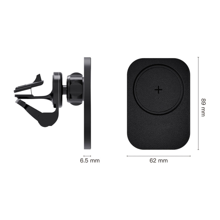 CW12 15W Max QI Standard Magnetic Wireless Charging Car Holder(Black) by buy2fix