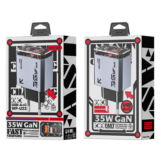 WK WP-U23 Pioneer Series 35W USB-C / Type-C, USB GaN Fast Charger, Plug Type:EU Plug(Tarnish) - USB Charger by WK | Online Shopping UK | buy2fix