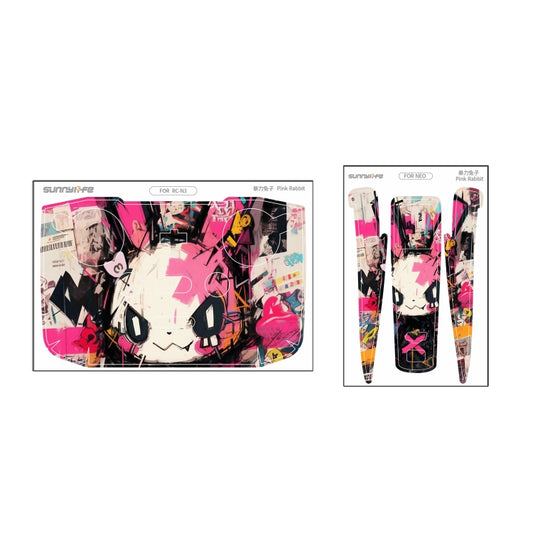 For DJI Neo Drone Body Remote Control Protective Sticker(Pink Rabbit) by Sunnylife