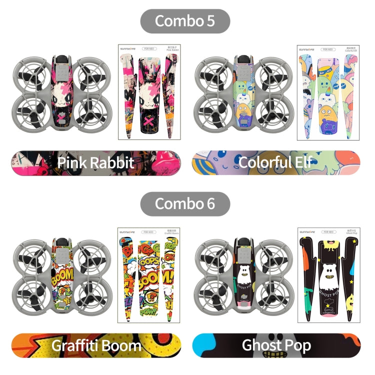 For DJI Neo 2pcs Combo Drone Body Protective Stickers(Graffiti Boom + Ghost Pop) by Sunnylife