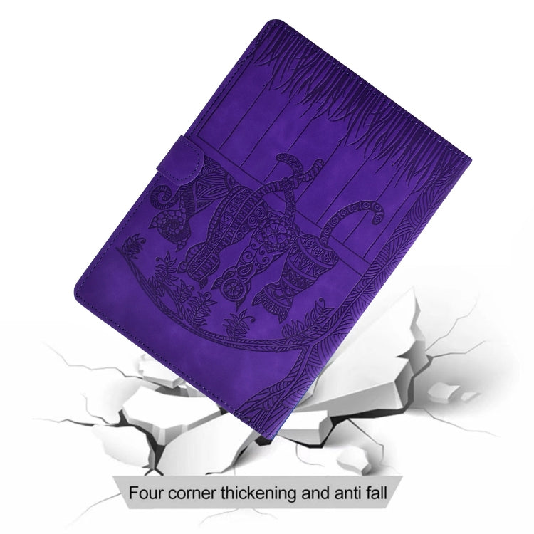 For iPad Pro 9.7 / 9.7 2018 / 2017 Cats Embossed Leather Smart Tablet Case(Purple) - iPad 9.7 (2018) & (2017) Cases by buy2fix | Online Shopping UK | buy2fix