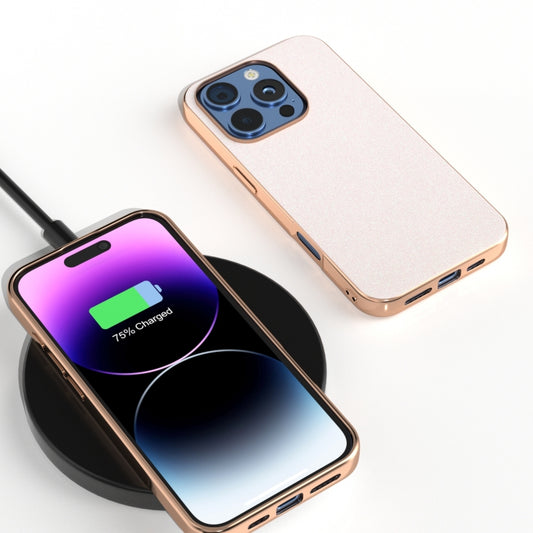 For iPhone 16 Pro Max Electroplating Frame Glitter Shockproof Phone Case(White) by buy2fix