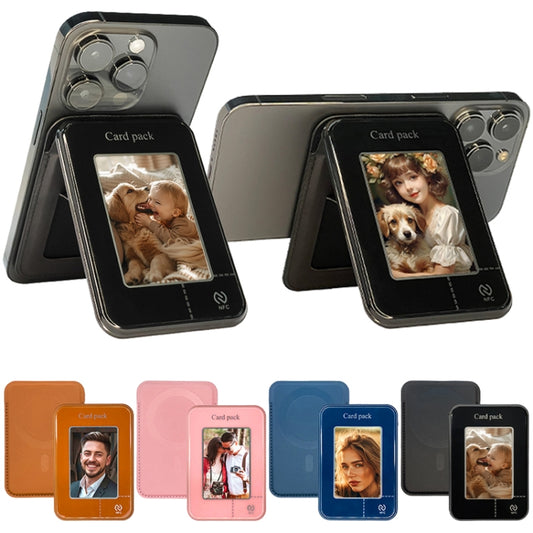 Smart Ink Screen MagSafe Magnetic DIY Wallet Card Holder Case(Blue) - Adhesive Card Holders by buy2fix | Online Shopping UK | buy2fix