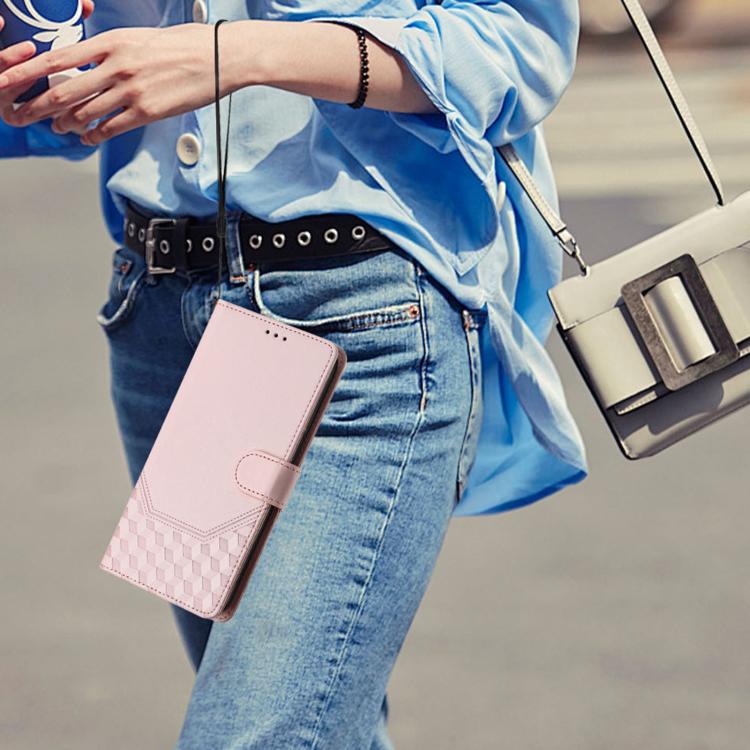 For Google Pixel 10 5G / 10 Pro 5G Global Honeycomb Embossing RFID Leather Phone Case(Pink) - Google Cases by buy2fix | Online Shopping UK | buy2fix