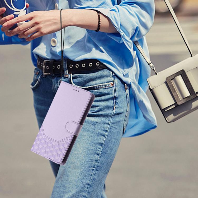 For Google Pixel 10 Pro XL 5G Global Honeycomb Embossing RFID Leather Phone Case(Light Purple) - Google Cases by buy2fix | Online Shopping UK | buy2fix