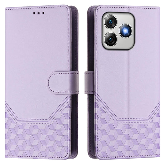 For Ulefone Note 18 Ultra Honeycomb Embossing RFID Leather Phone Case(Light Purple) by buy2fix