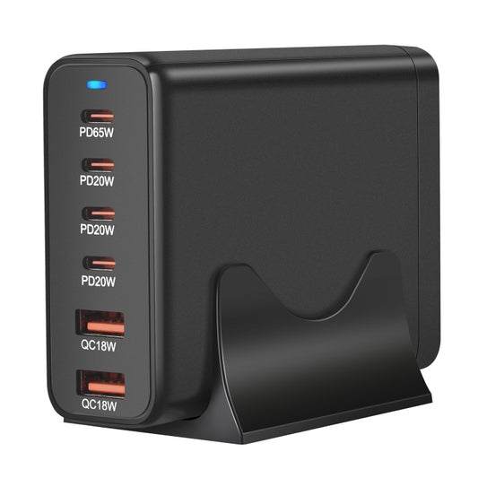 155W 4Type-C, 2USB 6-Ports Desktop Fast Charger, Plug Type:UK Plug(Black) by buy2fix