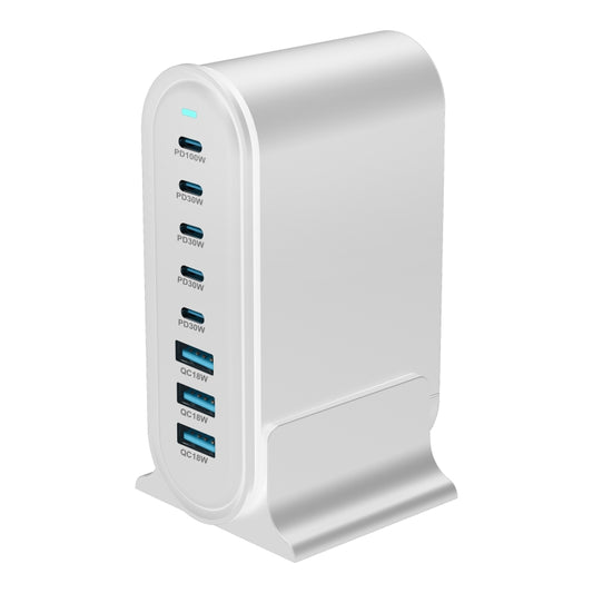 YMX-968 268W 5Type-C, 3USB 8-Ports Desktop Fast Charger, Plug Type:US Plug(White) by buy2fix