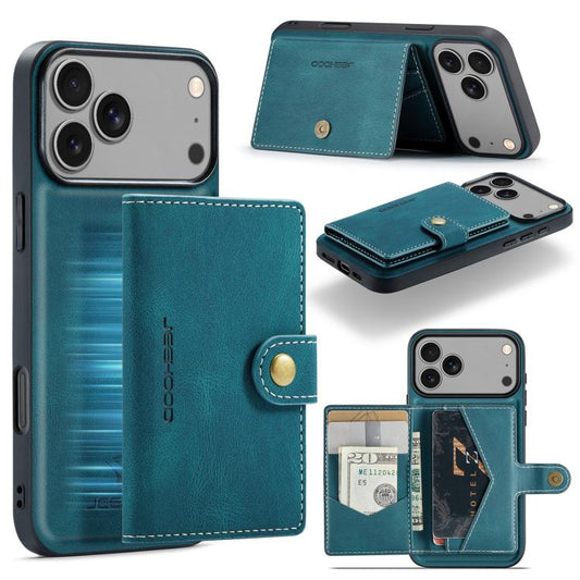 For iPhone 17 Pro Max JEEHOOD J01 Retro Magnetic Detachable Wallet Phone Case(Blue) - iPhone 17 Pro Max Cases by JEEHOOD | Online Shopping UK | buy2fix