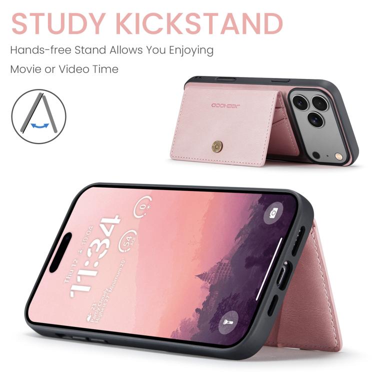 For iPhone 17 Pro Max JEEHOOD J01 Retro Magnetic Detachable Wallet Phone Case(Pink) - iPhone 17 Pro Max Cases by JEEHOOD | Online Shopping UK | buy2fix