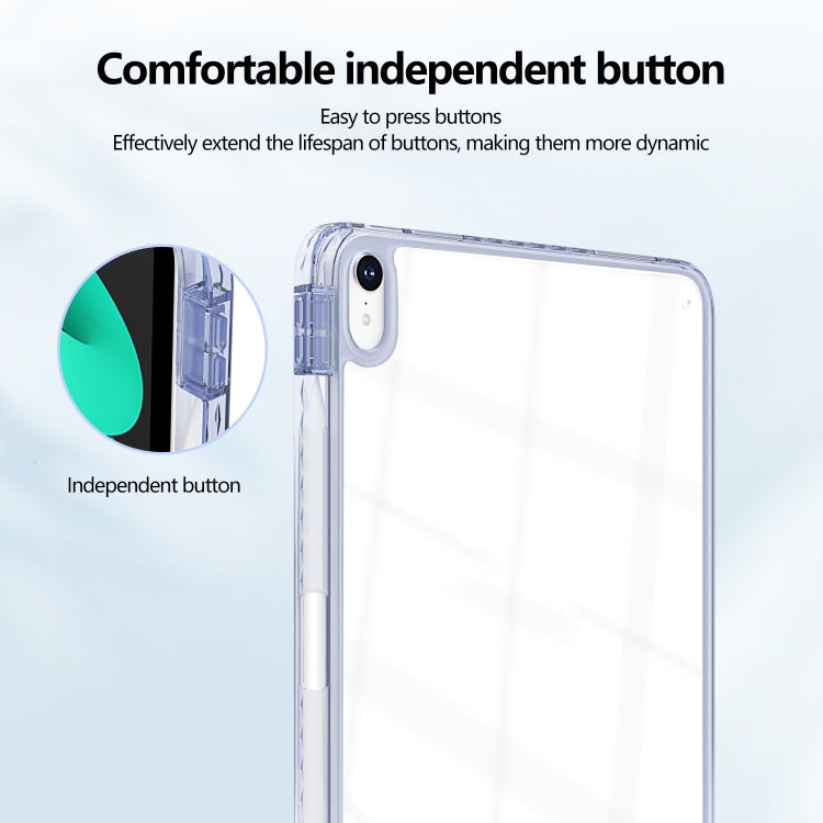 For iPad Air 11 2025 / 2024 / 2022 10.9 Acrylic Hybrid TPU Tablet Case with Pen Slot(Lavender) by buy2fix