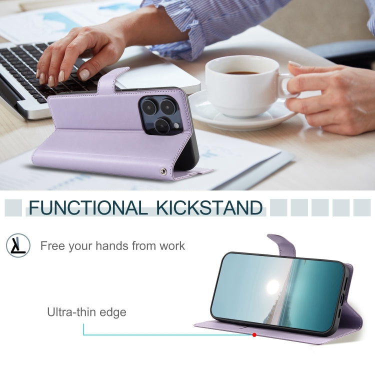 For iPhone 16 Pro Max Voltage Ultra-thin Dot Leather Phone Case(Purple) by buy2fix