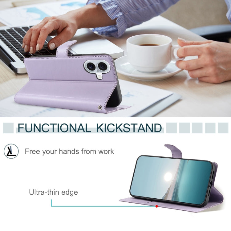 For iPhone 16 Plus Voltage Ultra-thin Dot Leather Phone Case(Purple) by buy2fix