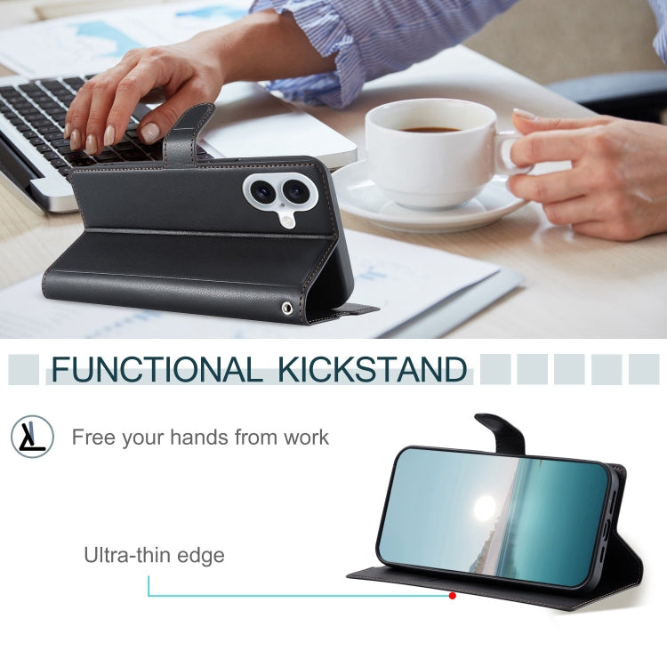 For iPhone 16 Plus Voltage Ultra-thin Dot Leather Phone Case(Black) by buy2fix