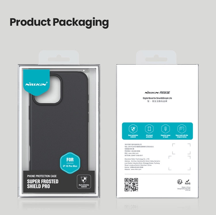 For iPhone 16 Pro Max NILLKIN Frosted Shield Pro PC + TPU Phone Case(Green) by NILLKIN