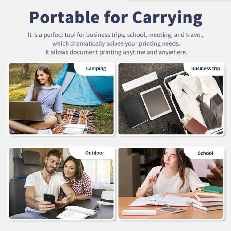 A41 203DPI Portable Tattoo Printer Office Study Bluetooth HD Thermal Printer(Black) by buy2fix