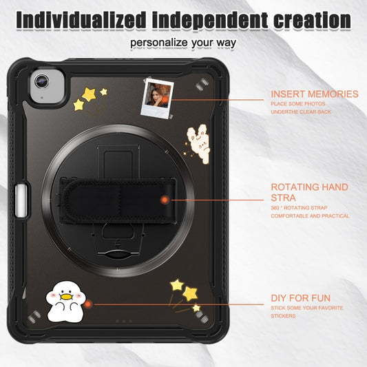 For iPad Air 11 2025 / 2024 Heavy Duty Hybrid Tablet Case with Hand Grip & Strap(Black) - iPad Air 11 2025 / 2024 Cases by buy2fix | Online Shopping UK | buy2fix