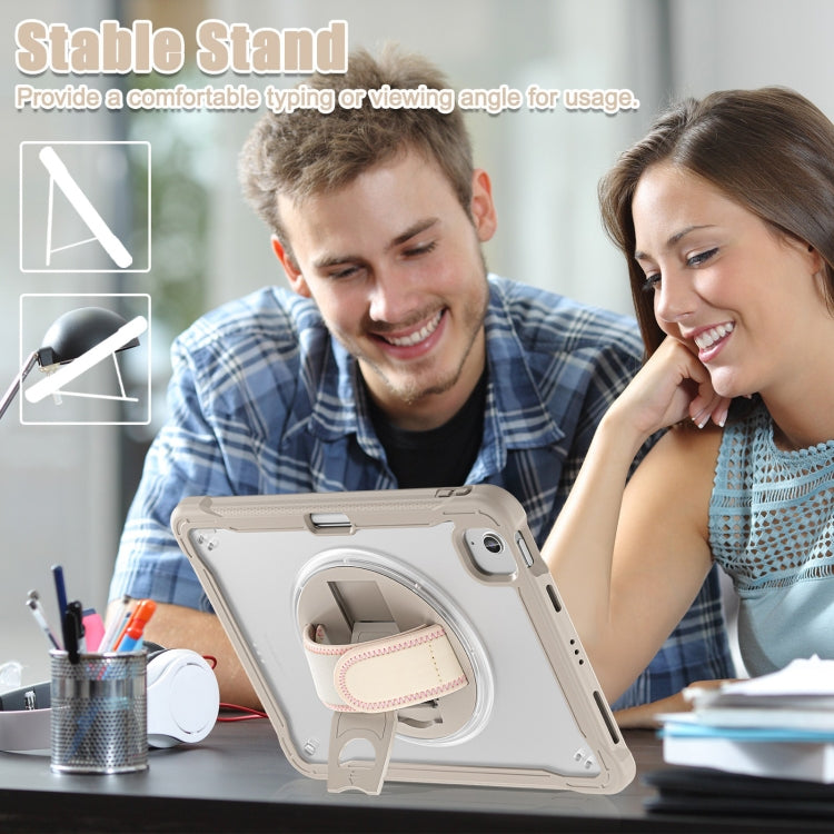 For iPad Air 11 2025 / 2024 Heavy Duty Hybrid Tablet Case with Hand Grip & Strap(Khaki) - iPad Air 11 2025 / 2024 Cases by buy2fix | Online Shopping UK | buy2fix