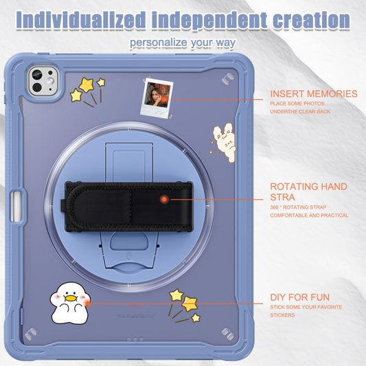 For iPad Pro 11 2025 / 2024 Heavy Duty Hybrid Tablet Case with Hand Grip & Strap(Lavender Grey) by buy2fix