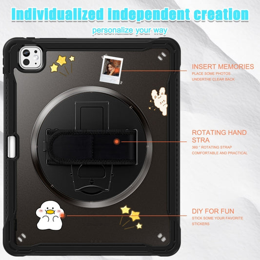 For iPad Pro 13 2025 / 2024 Heavy Duty Hybrid Tablet Case with Hand Grip & Strap(Black) by buy2fix