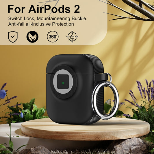 For AirPods 1 / 2 Camera Series PC + TPU Headset Shockproof Carbon Fibre Case(Black) by buy2fix