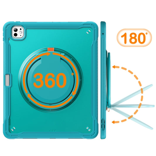 For iPad Pro 13 2025 / 2024 Powerful Sailor Ring Holder Heavy Duty Hybrid Tablet Case with Strap(Light Blue) by buy2fix