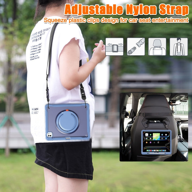 For iPad Pro 13 2025 / 2024 Powerful Sailor Ring Holder Heavy Duty Hybrid Tablet Case with Strap(Lavender Grey) by buy2fix