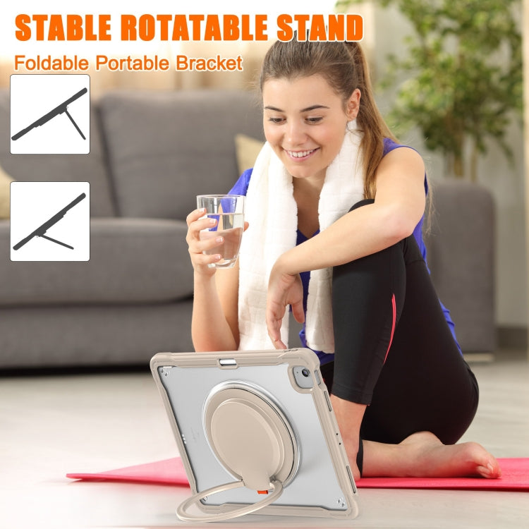 For iPad Air 13 2025 / 2024 Powerful Sailor Ring Holder Heavy Duty Hybrid Tablet Case with Strap(Khaki) - iPad Air 13 2025 / 2024 Cases by buy2fix | Online Shopping UK | buy2fix