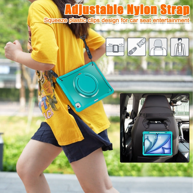 For iPad Air 13 2025 / 2024 Powerful Sailor Ring Holder Heavy Duty Hybrid Tablet Case with Strap(Light Blue) - iPad Air 13 2025 / 2024 Cases by buy2fix | Online Shopping UK | buy2fix