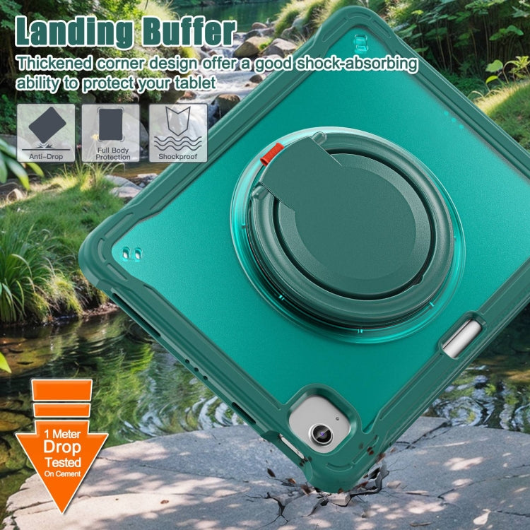 For iPad Air 11 2025 / 2024 Powerful Sailor Ring Holder Heavy Duty Hybrid Tablet Case with Strap(Dark Green) - iPad Air 11 2025 / 2024 Cases by buy2fix | Online Shopping UK | buy2fix