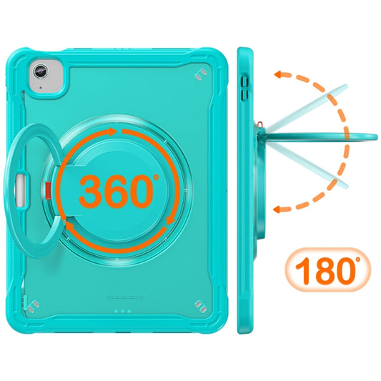 For iPad Air 11 2025 / 2024 Powerful Sailor Ring Holder Heavy Duty Hybrid Tablet Case with Strap(Light Blue) by buy2fix