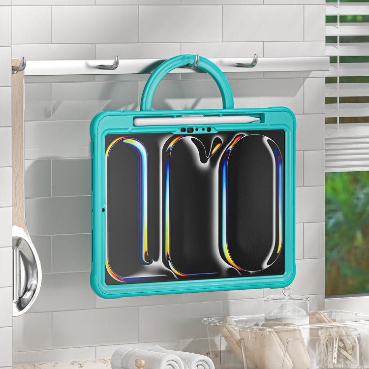 For iPad Pro 11 2024 Powerful Sailor Ring Holder Heavy Duty Hybrid Tablet Case with Strap(Light Blue) - iPad Pro 11 2024 Cases by buy2fix | Online Shopping UK | buy2fix
