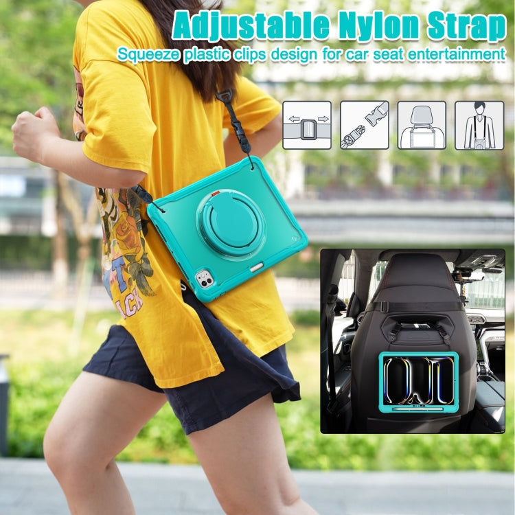 For iPad Pro 11 2024 Powerful Sailor Ring Holder Heavy Duty Hybrid Tablet Case with Strap(Light Blue) - iPad Pro 11 2024 Cases by buy2fix | Online Shopping UK | buy2fix